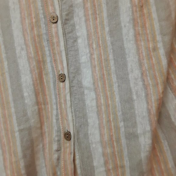 Linen Button Stripe Boho Top Rachel & Zoe Sz S B - Picture 5 of 5